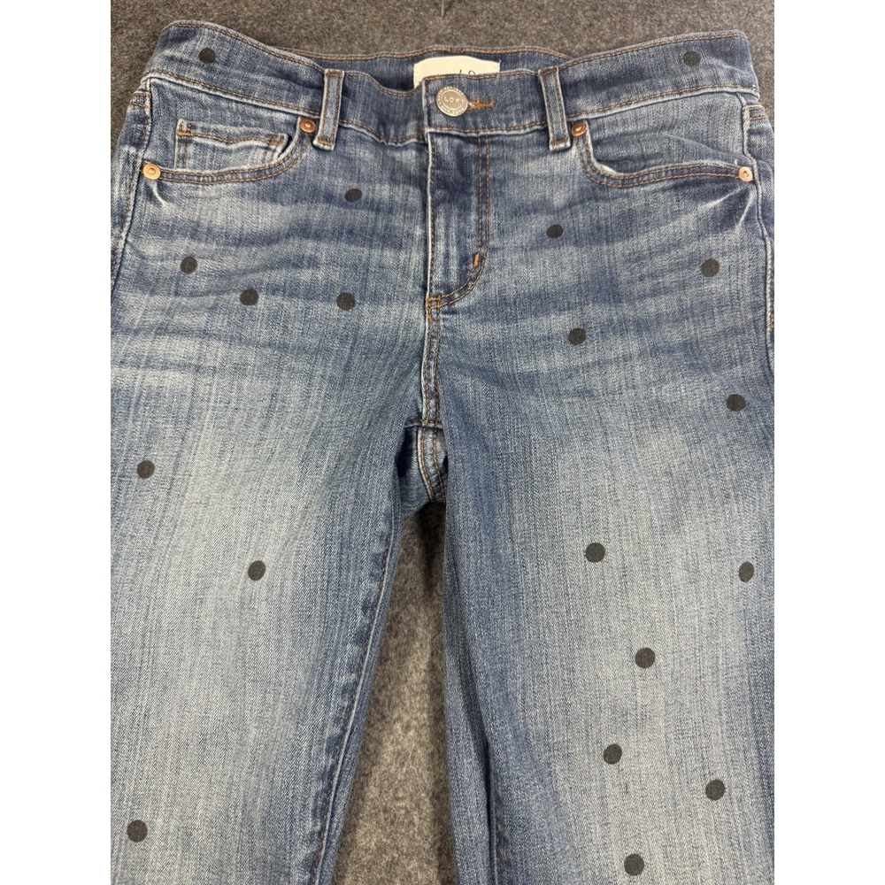 LOFT Modern Skinny Jeans Size 27/4 Polka Dot Print
